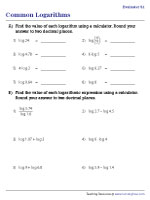 Evaluating Common Logarithmic Expressions