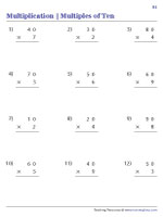 Multiplying 1-Digit by Multiples of Ten