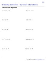 Expressions with Parentheses and Exponents - Moderate