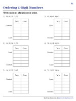 Arranging 2-Digit / 3-Digit Numbers in a Place Value Box