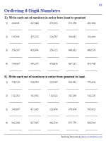 Ordering 6-Digit / Multi-digit Numbers