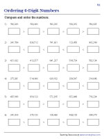 Ordering 6-Digit / Multi-digit Numbers Using Symbols