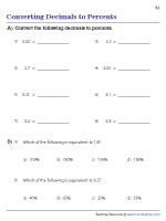 Converting Decimals to Percents