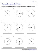 Finding the Circumference in Terms of Pi Using the Radius - Customary