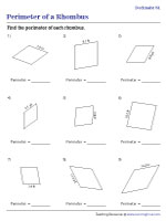 Perimeter of a Rhombus - Decimals - Customary