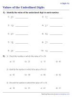 Values of the Underlined Digits - 2-Digit