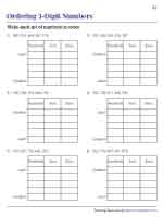 Ordering 3-Digit Numbers in a Place Value Box