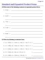 Standard and Expanded Form of 5-Digit Numbers - Product Form