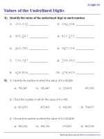 Values of the Underlined Digits - 6-Digit