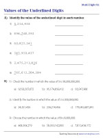 Values of the Underlined Digits - Multi-digit