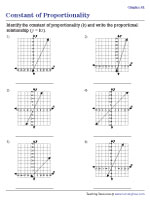 Constant of Proportionality Worksheets