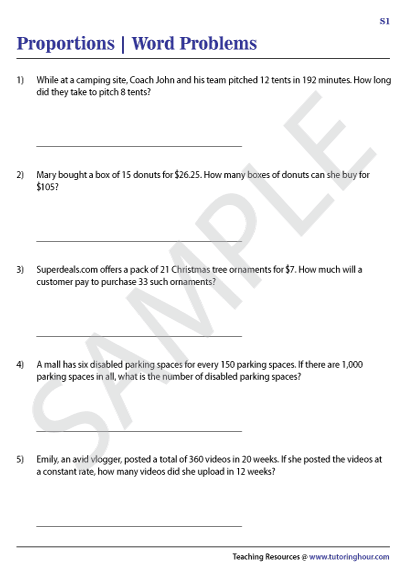 Proportions Word Problems