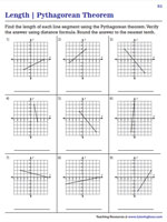 Finding the Length of a Line Segment Using Pythagorean Theorem - Customary