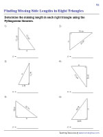 Finding the Unknown Side Lengths in Right Triangles - Customary