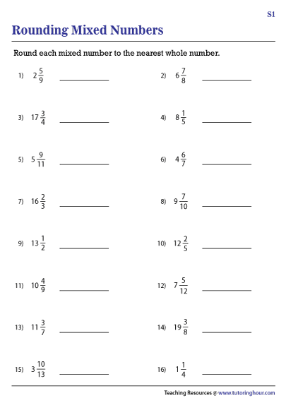 Rounding Mixed Numbers