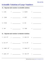 Converting between Standard Notation and Scientific Notation