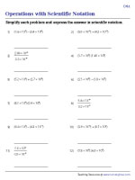 Operations with Scientific Notation - Difficult