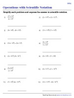 Operations with Scientific Notation - Moderate