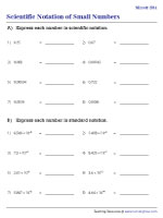 Converting between Standard Notation and Scientific Notation