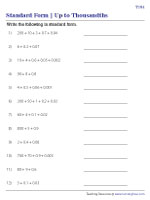 Standard Form - Up to Thousandths